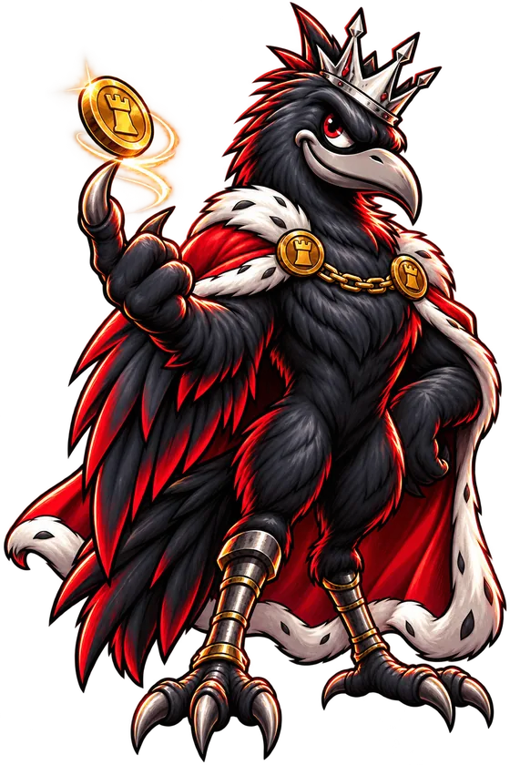 The crowned rook, mascot of RoyalRook